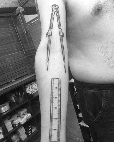 20 Ruler Tattoo Designs For Men - Measurement Ink Ideas