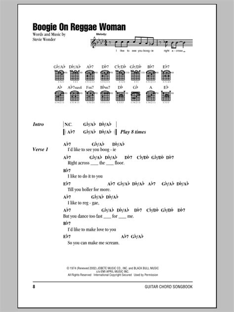 Boogie On Reggae Woman by Stevie Wonder - Guitar Chords/Lyrics - Guitar Instructor