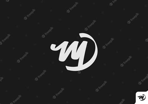 Premium Vector | Black and white letter MD logo design