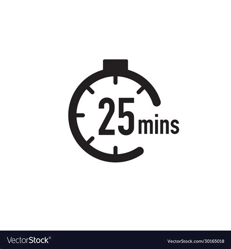 25 minutes timer stopwatch or countdown icon time Vector Image