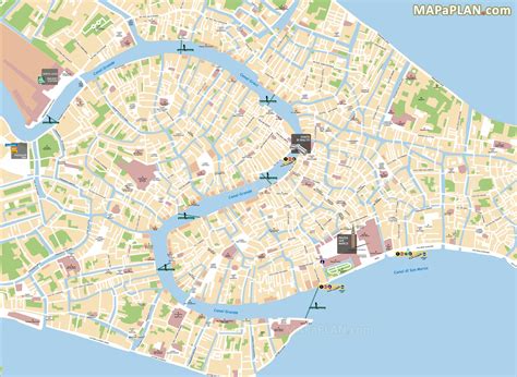 Venice grand canal map - Grand canal Venice map (Italy)