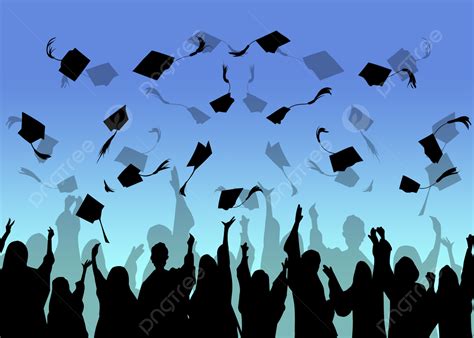 Cool Gradient Graduates Celebration Silhouette Background, Education, Graduation, Student ...