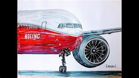 Boeing 777-9, Drawing Timelapse - YouTube