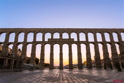 Matteo Colombo Travel Photography | The roman aqueduct of Segovia at sunrise, Spain | Stock ...