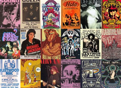 530PCS Vintage Concert Poster, Retro Band Poster, Classic Rock Posters, Vintage Music Posters ...