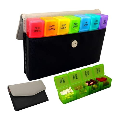 XL Extra Large Pill Organizer 7 Day Weekly XL Travel Box Daily Reminder [9.2″ X 5.8″ X 1.5 ...