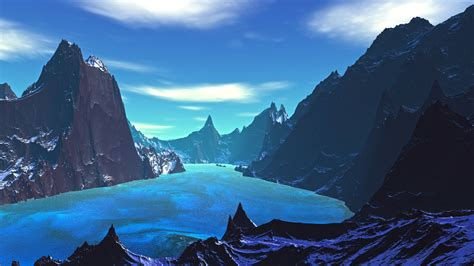 7680x4320 Lake 8k Blue Landscape Artistic 8K ,HD 4k Wallpapers,Images ...