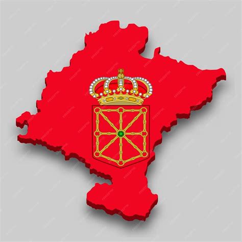 Premium Vector | 3d isometric Map of Navarre is a region of Spain