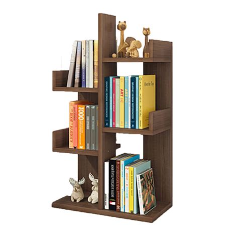 Creative multi-layer bookshelf simple wooden floor bookcase books magazines storage shelf for ...