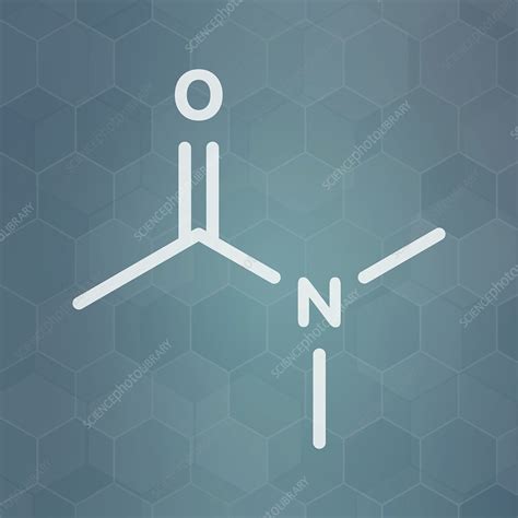 Dimethylacetamide chemical solvent molecule - Stock Image - C045/7450 - Science Photo Library