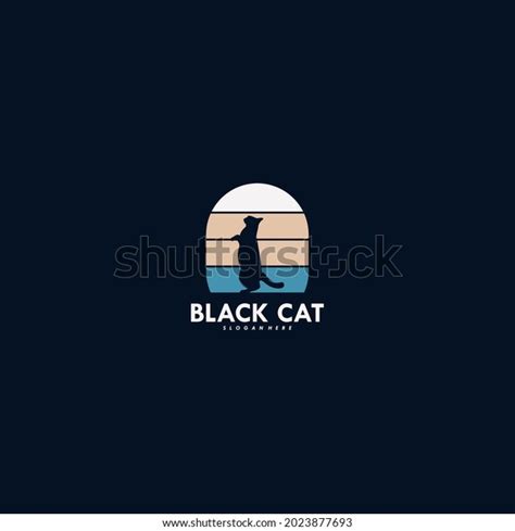 Black Cat Logo Design Vector Stock Vector (Royalty Free) 2023877693 ...