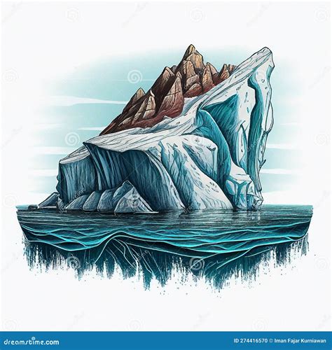 Hand Drawing Illustration of Iceberg Stock Illustration - Illustration ...