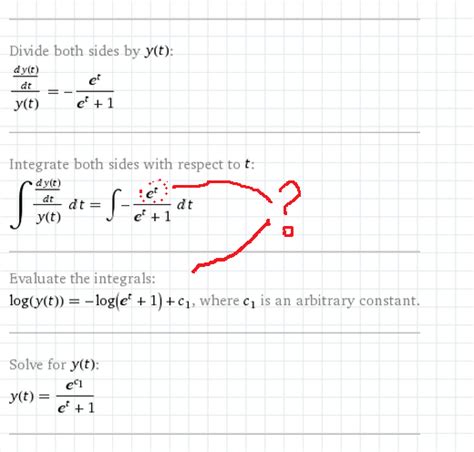 integration - differential equation..part of the integral in the answer - Mathematics Stack Exchange