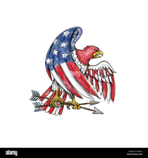 American Eagle Stars and Stripes Flag Tattoo Stock Photo - Alamy