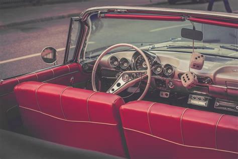 Classic Red Car Interior | High-Quality Transportation Stock Photos ~ Creative Market