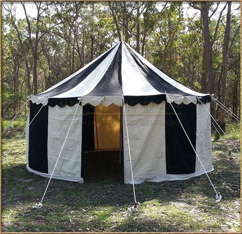 Medieval striped pavilion tent for re-enactment | Tent, Outdoor gear, Outdoor