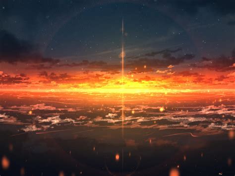 Sunset horizon scenery art 4K wallpaper download