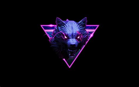 Online crop | HD wallpaper: wolf, neon | Wallpaper Flare