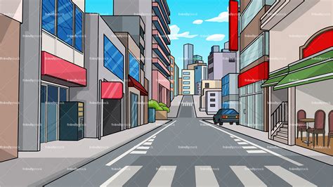 City Street Background Cartoon Clipart Vector - FriendlyStock