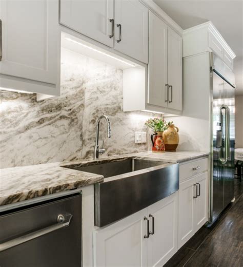 example of granite counter and backsplash concept Alpinus White Granite | White granite ...