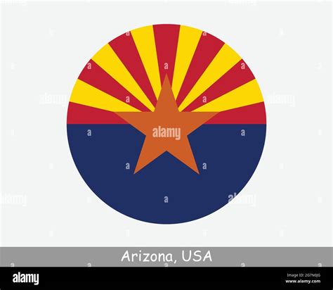 Arizona Round Circle Flag. AZ USA State Circular Button Banner Icon ...