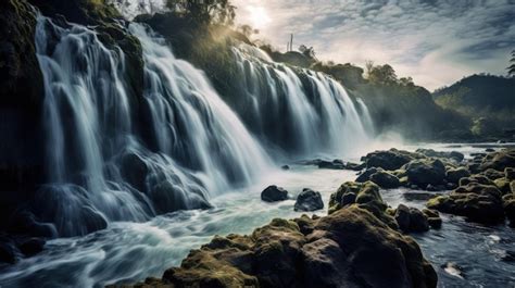 Premium AI Image | waterfall landscapes Free Photo HD 8K wallpaper