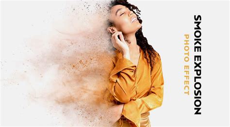 Smoke Explosion Photo Effect Mockup for Adobe Photoshop