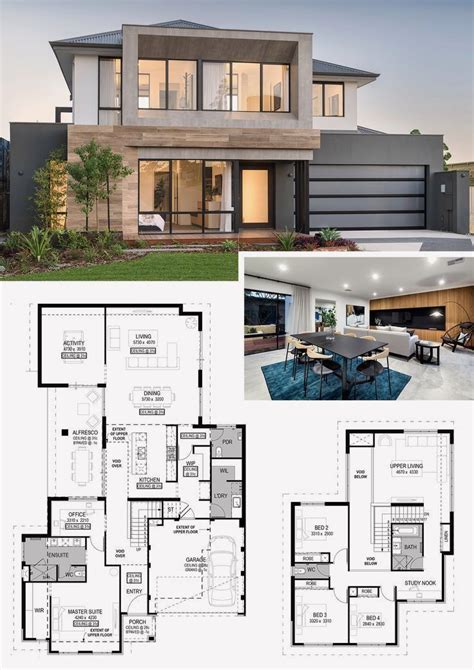 12 Two Storey House Design with Floor Plan with Elevation Pdf in 2020 | Modern house floor plans ...