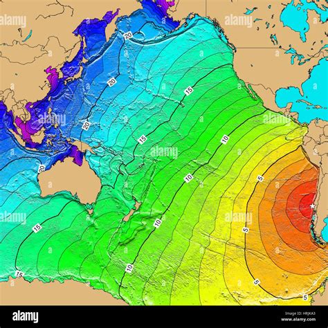 Tsunami Map, Chile Earthquake, 1960 Stock Photo - Alamy