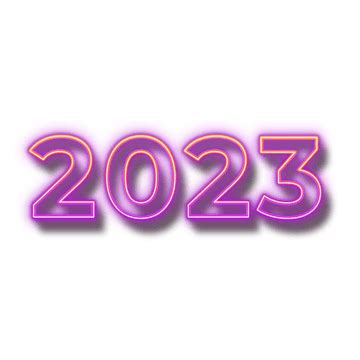 Neon Pink 2023 Text Effect Design, Neon, 2023, Letter PNG and Vector with Transparent Background ...