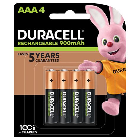 Duracell Rechargeable AAA 900mAh Batteries - Duracell AR