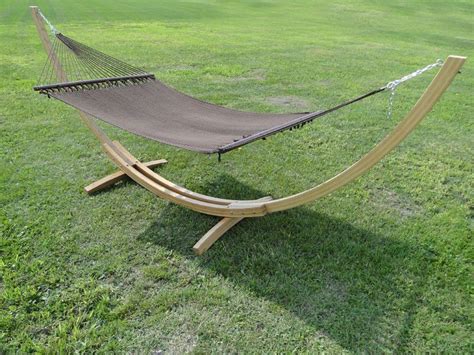 Deluxe Polyester Rope Hammock with Bamboo Stand Rope Hammock, Hammock Bed, Double Hammock, Dark ...