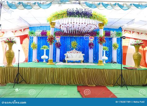 Wedding Stage of Flowers Disign Stock Image - Image of blossom, anniversary: 178287789