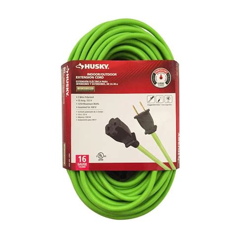 Husky 25 ft. 16/2-Gauge Green Extension Cord HW16225HLG - The Home Depot