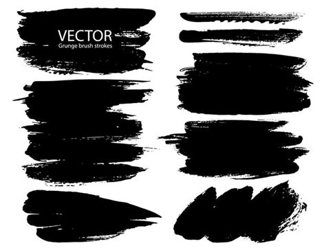 Set of brush strokes, Black ink grunge brush strokes. Vector illustration. 542207 Vector Art at ...