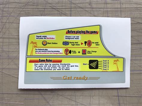 Outrun 2 Dash Instructions Sticker (without credit button) - Arcade Art ...