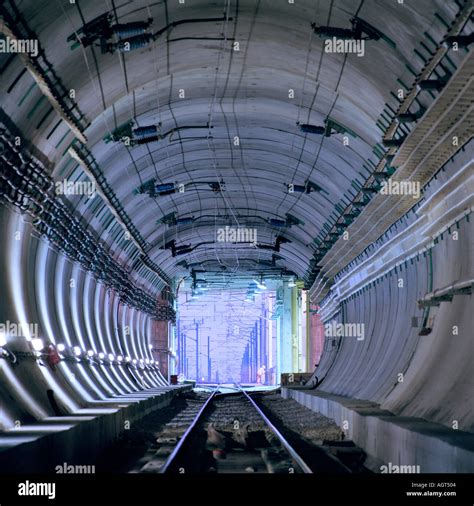 Channel Tunnel train driver's eye view of the approach to the Stock Photo: 2655491 - Alamy