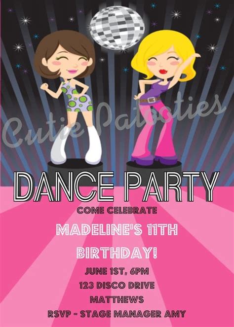 Disco Free Printable Invitation