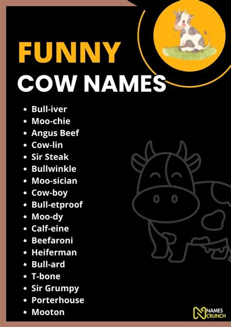 Funny Cow Names: Moo-tastic Laughter Galore! - Names Crunch