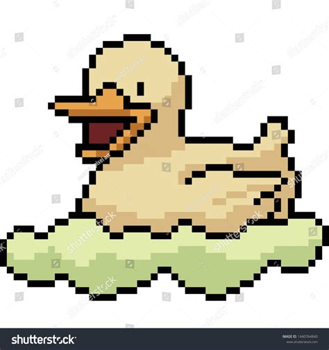 Vector Pixel Art Duck Swim Isolated Stock Vector (Royalty Free ...