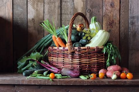 Premium Photo | Fresh vegetables in basket. the harvest, food.