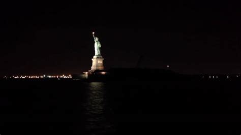 Statue Of Liberty At Night On The Water - YouTube