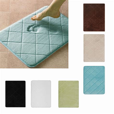 Modern Memory Foam Bath Rug 17"x24" NonSlip Contemporary Bathroom Microfiber Mat | eBay