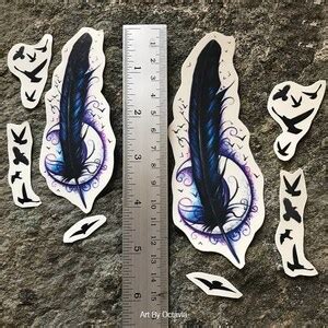 Raven Feather Temporary Tattoo Raven Feather Tattoo - Etsy