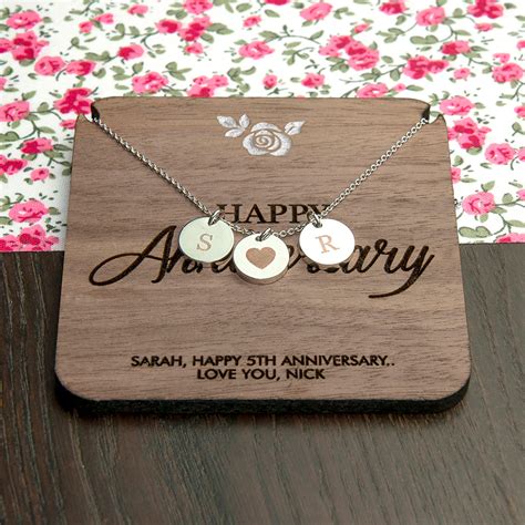 Personalized Happy Anniversary Necklace With Keepsake