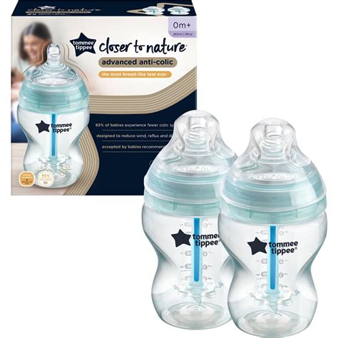 Tommee Tippee Advanced Anti Colic Feeding Bottle 260ml 2 Pack | Woolworths