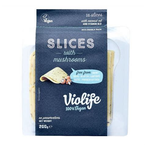 Violife Vegan Cheese Slices, with Mushroom (200g) - The Vegan Kind