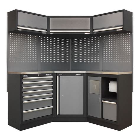 Garage Corner Cabinet / Newage Pro 3 0 142 W X 85 1 4 H X 24 D 16 Piece ...