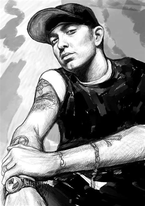 Eminem art drawing sketch portrait Painting by Kim Wang - Pixels