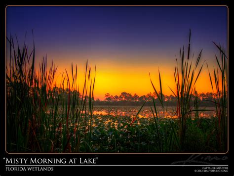 Misty Morning Sunrise at Florida Lake | HDR Photography by Captain Kimo